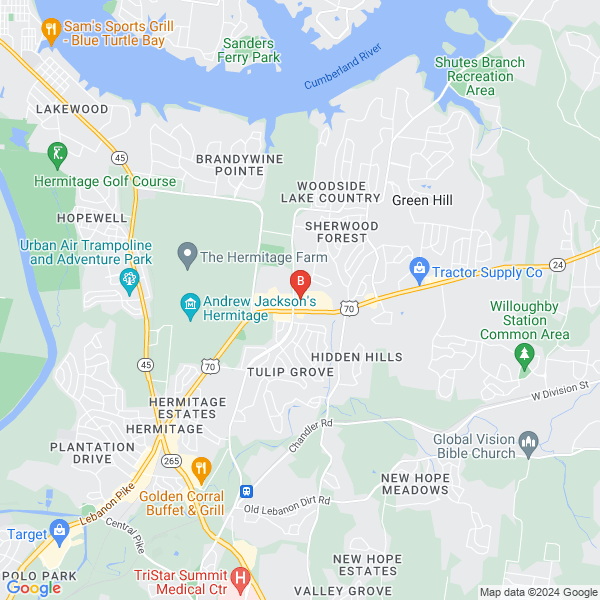 Nashville local coupons location map: 4636 Lebanon Pike, Hermitage, TN