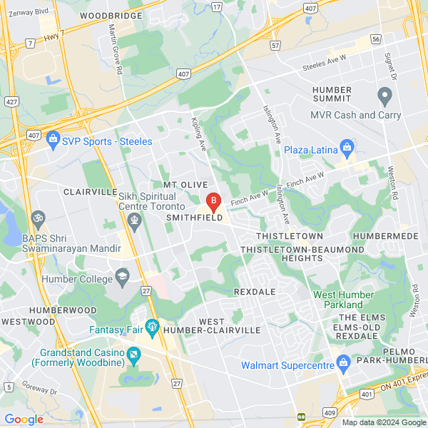Ontario Conservatory of Music location map: 1530 Albion Road, Etobicoke, Ontario